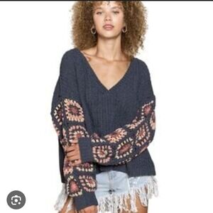 POL Crochet Sleeve Sweater
